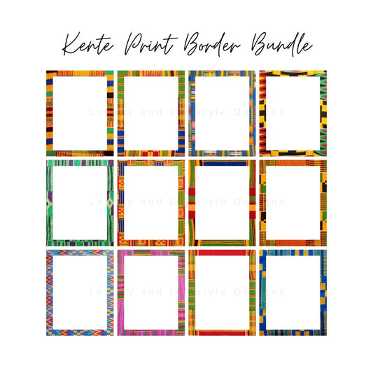 Kente Print Border Bundle, Party | Wedding | Special Occasion Invitation, Announcement Template, Digital File