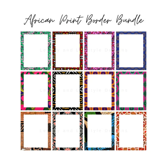 Kente Print Border Bundle, Party | Wedding | Special Occasion Invitation, Announcement Template, Digital File
