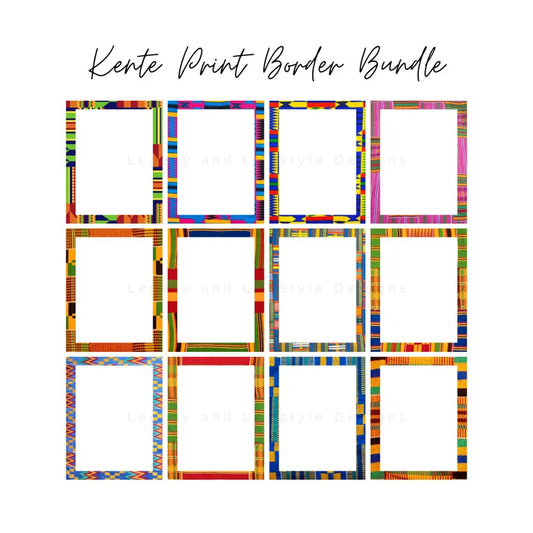 Kente Print Border Bundle, Party | Wedding | Special Occasion Invitation, Announcement Template, Digital File