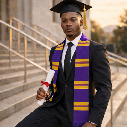 Handwoven Ashanti Kente Graduation Stole – Made in Ghana
