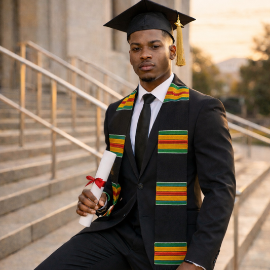 Handwoven Ashanti Kente Graduation Stole – Made in Ghana