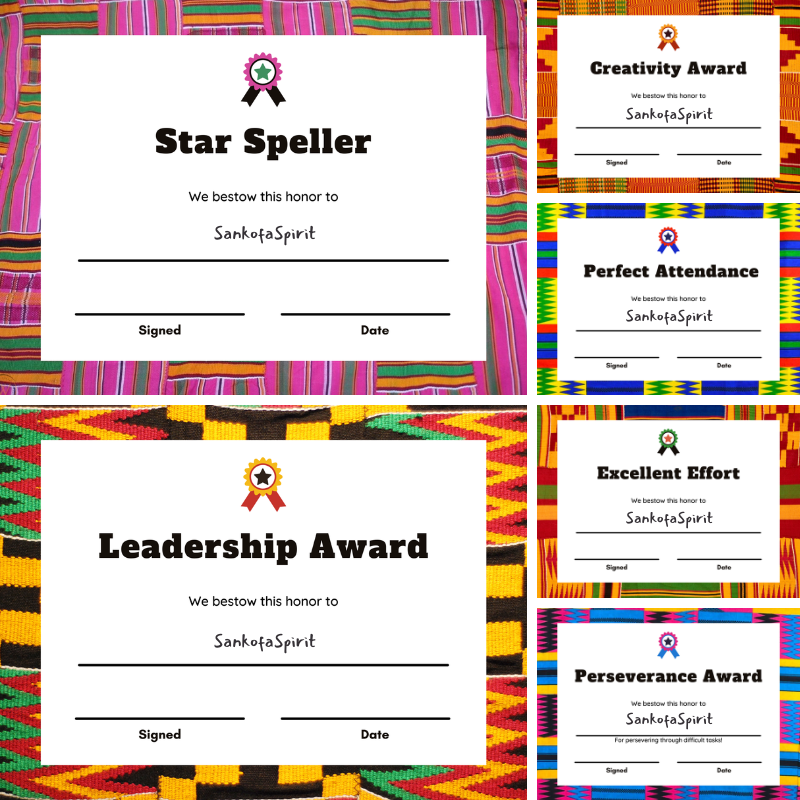 Printable African Print Certificates | Reward & Recognition Awards (10 Designs)