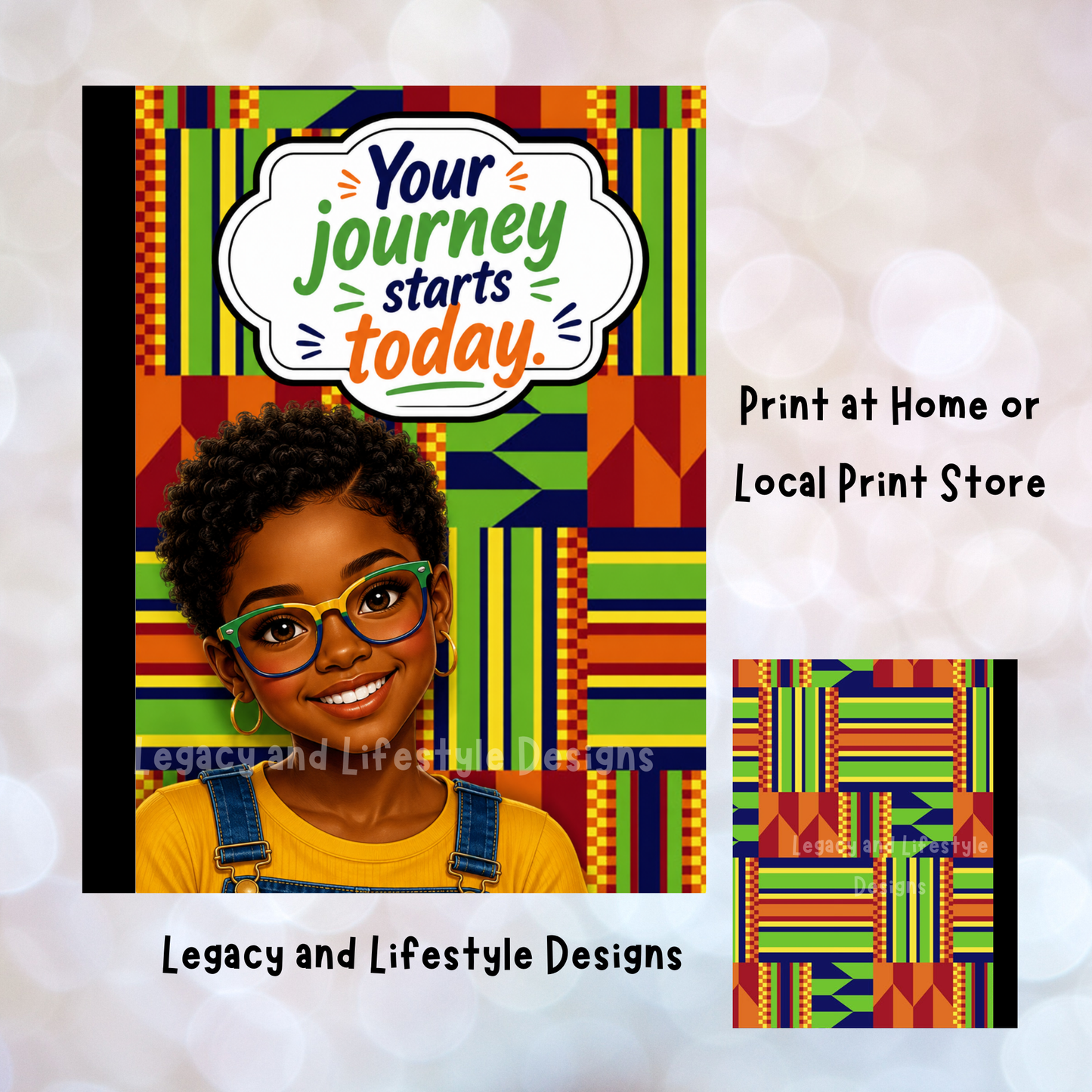 African Inspired Composition Book Covers | Editable Canva Templates (Digital Download)