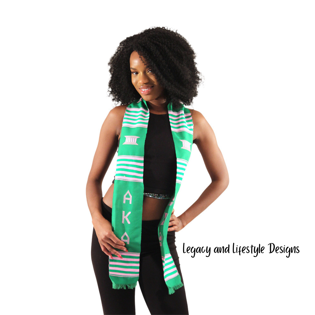 African Kente Greek Graduation Sashes (Handwoven in Ghana)