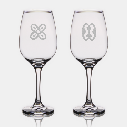 African Adinkra Wine Glasses