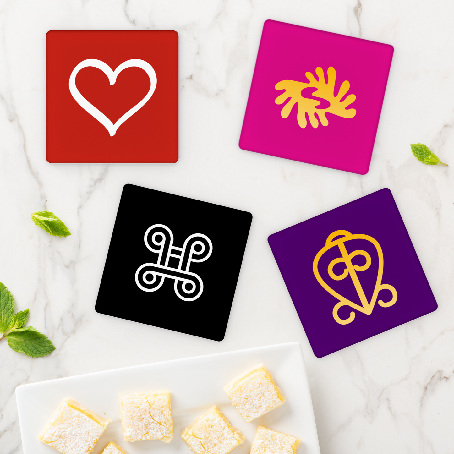 Adinkra Coaster Sets