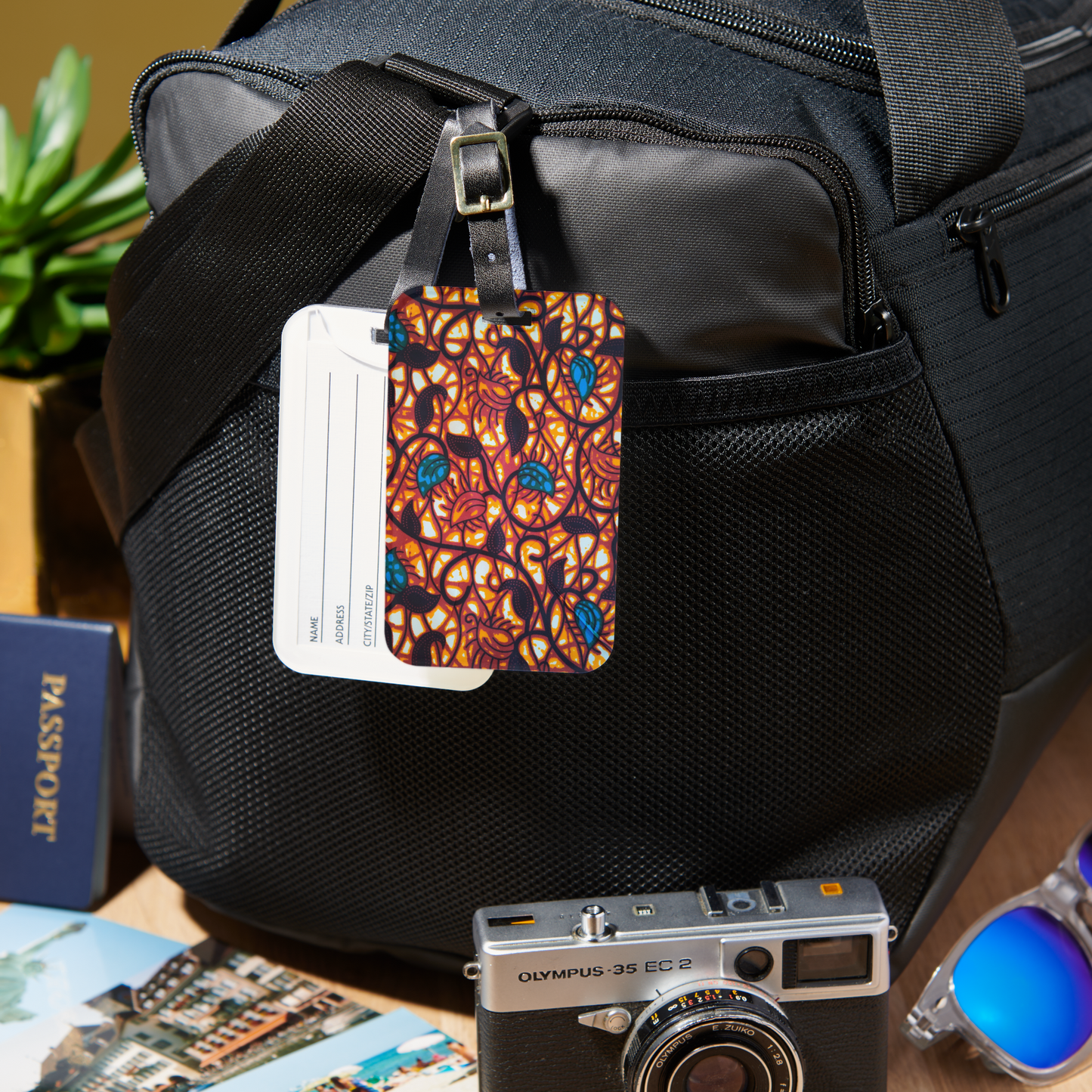 African Print Luggage Tag