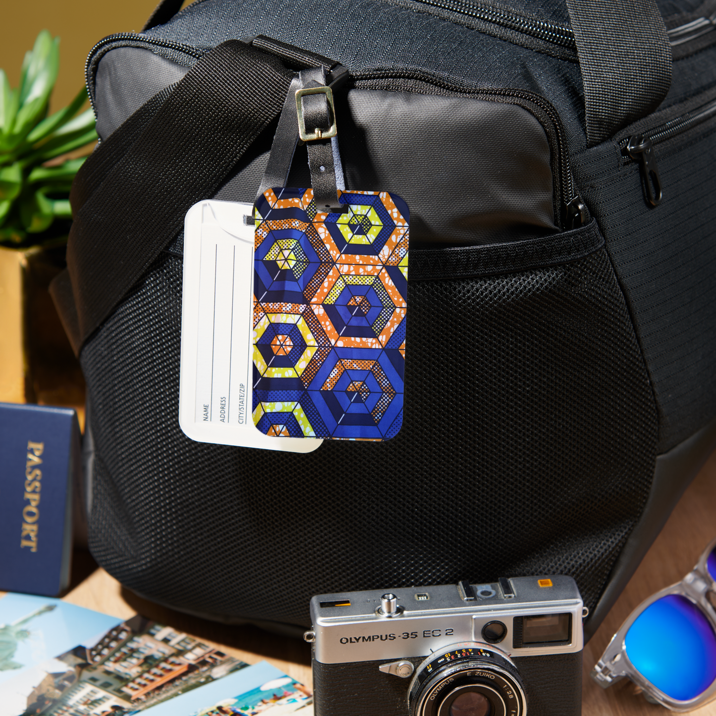 African Print Luggage Tag