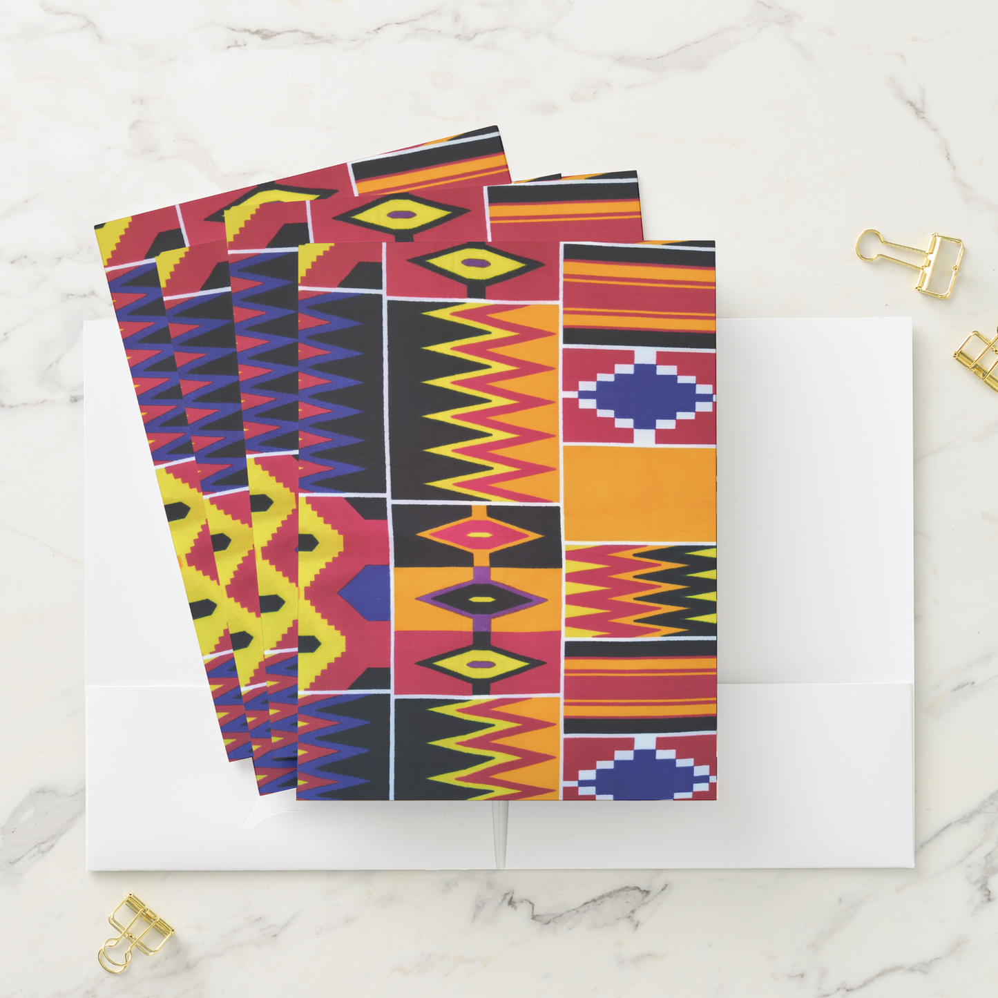 African Print Pocket Folder