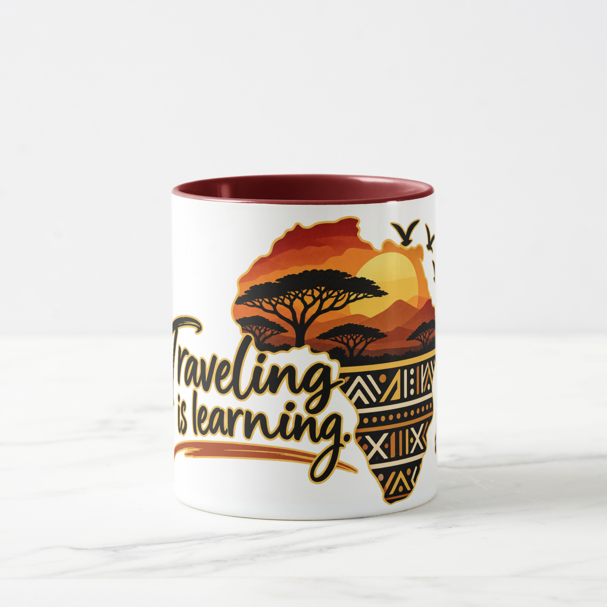 Traveling is Learning. Combo Coffee Mug