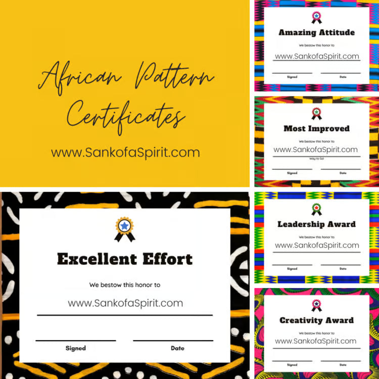 African Print Reward Certificate Bundle