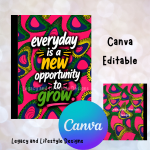 African Inspired Composition Book Covers | Editable Canva Templates (Digital Download)