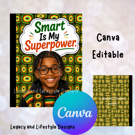 African Inspired Composition Book Covers | Editable Canva Templates (Digital Download)
