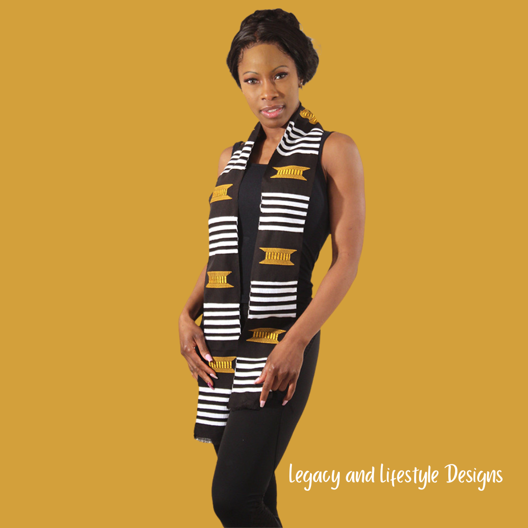 Handwoven Ashanti Kente Graduation Stole – Made in Ghana