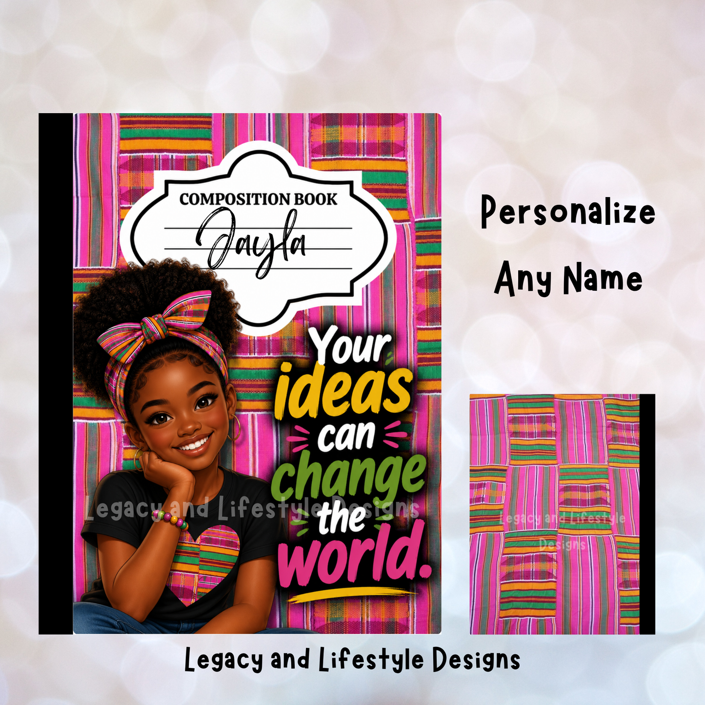 African Inspired Composition Book Covers | Editable Canva Templates (Digital Download)
