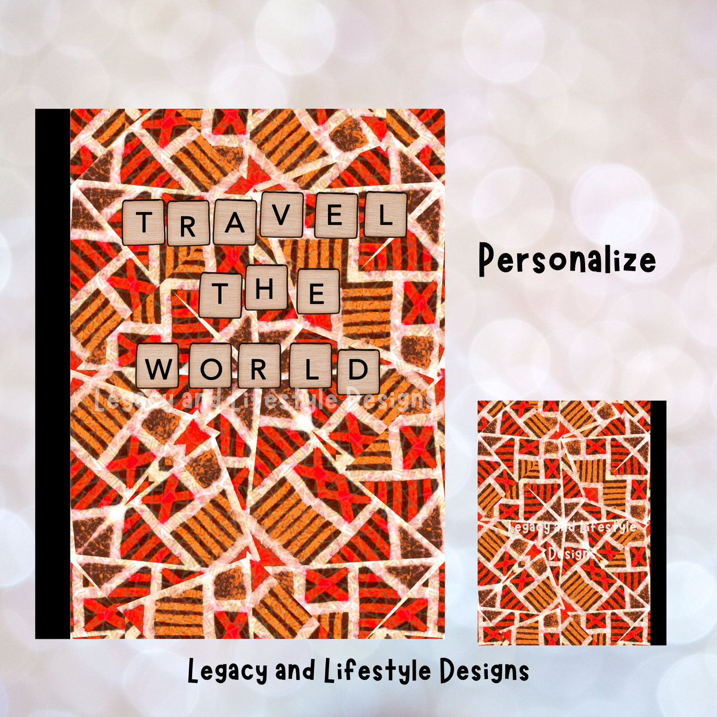 African Inspired Composition Book Covers | Editable Canva Templates (Digital Download)