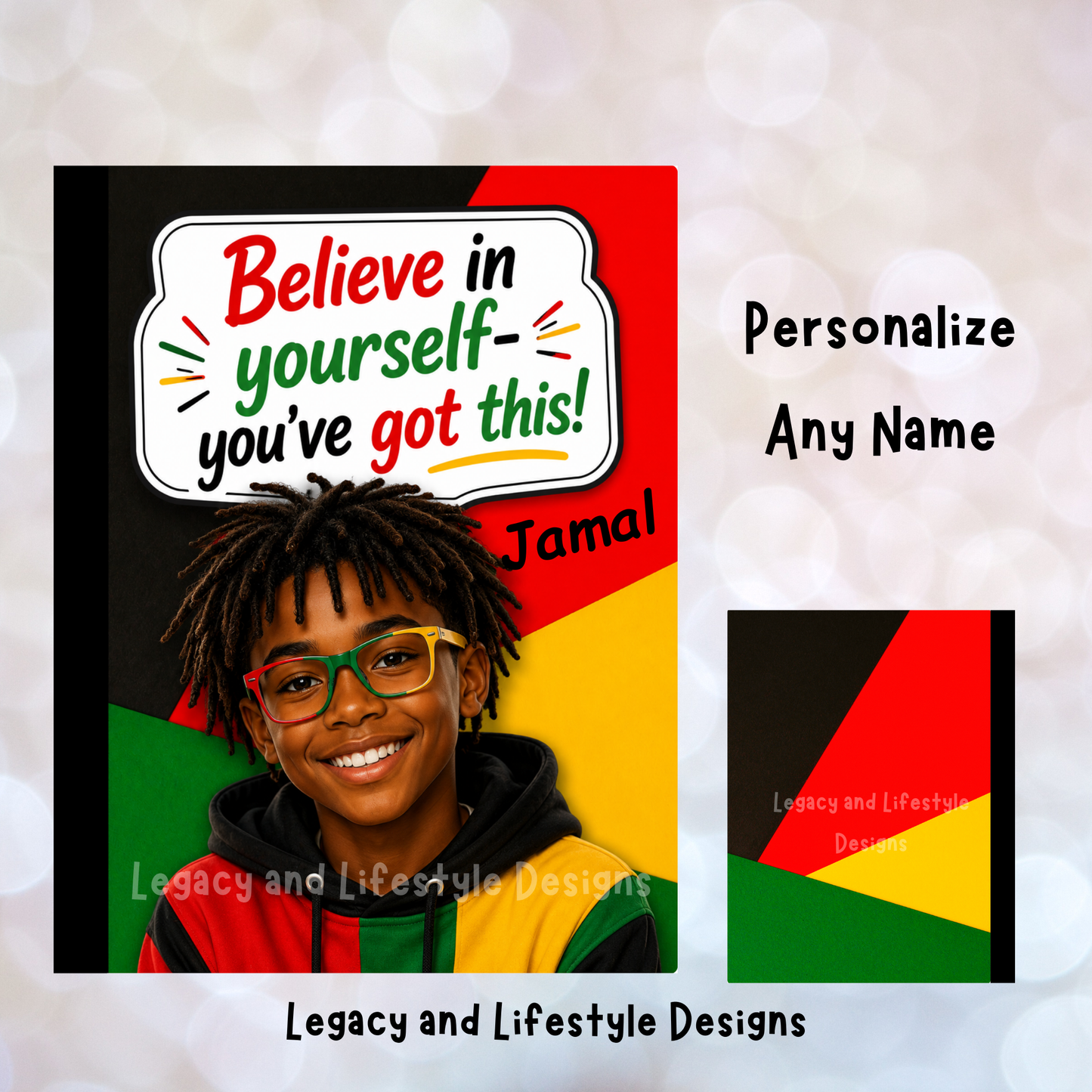 African Inspired Composition Book Covers | Editable Canva Templates (Digital Download)