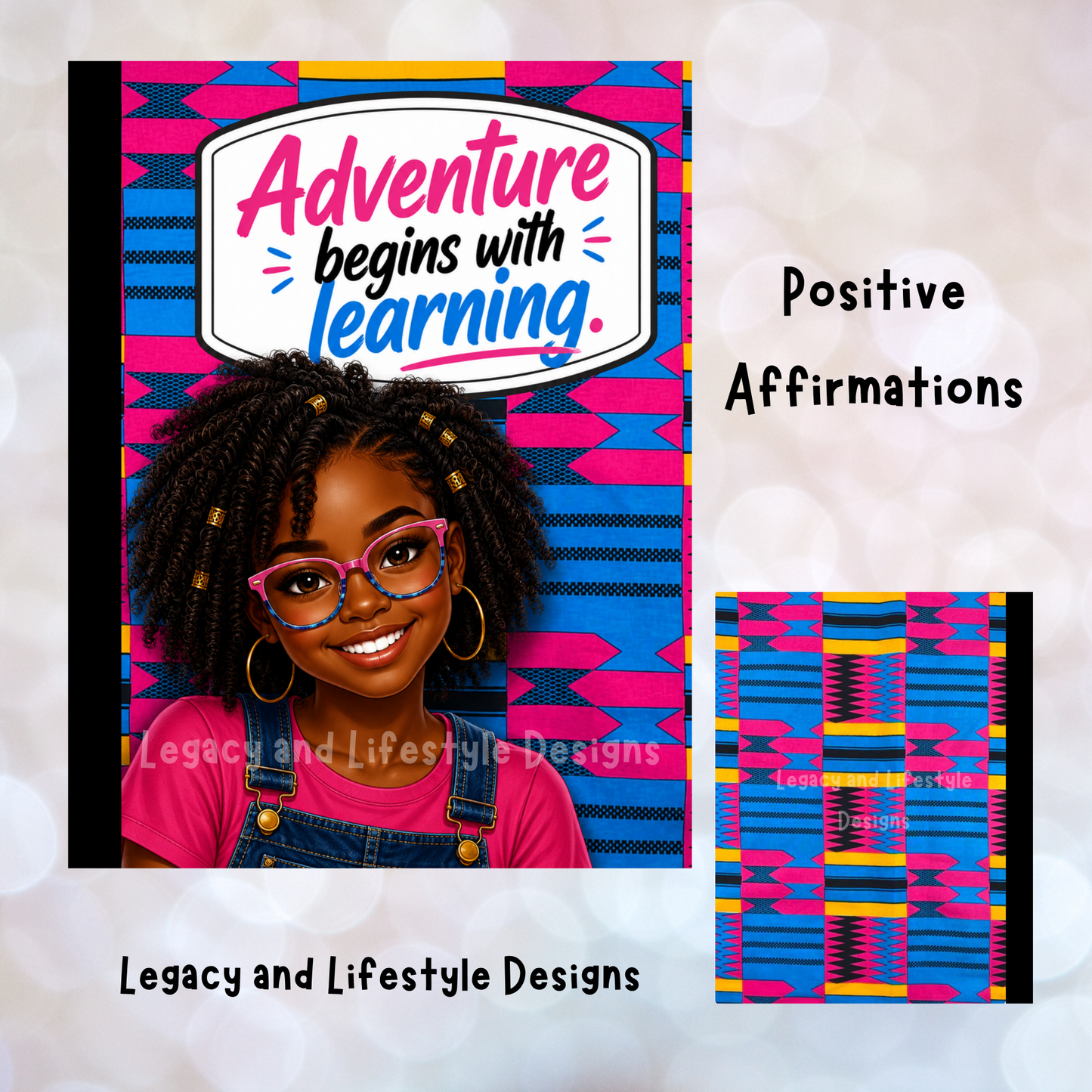 African Inspired Composition Book Covers | Editable Canva Templates (Digital Download)