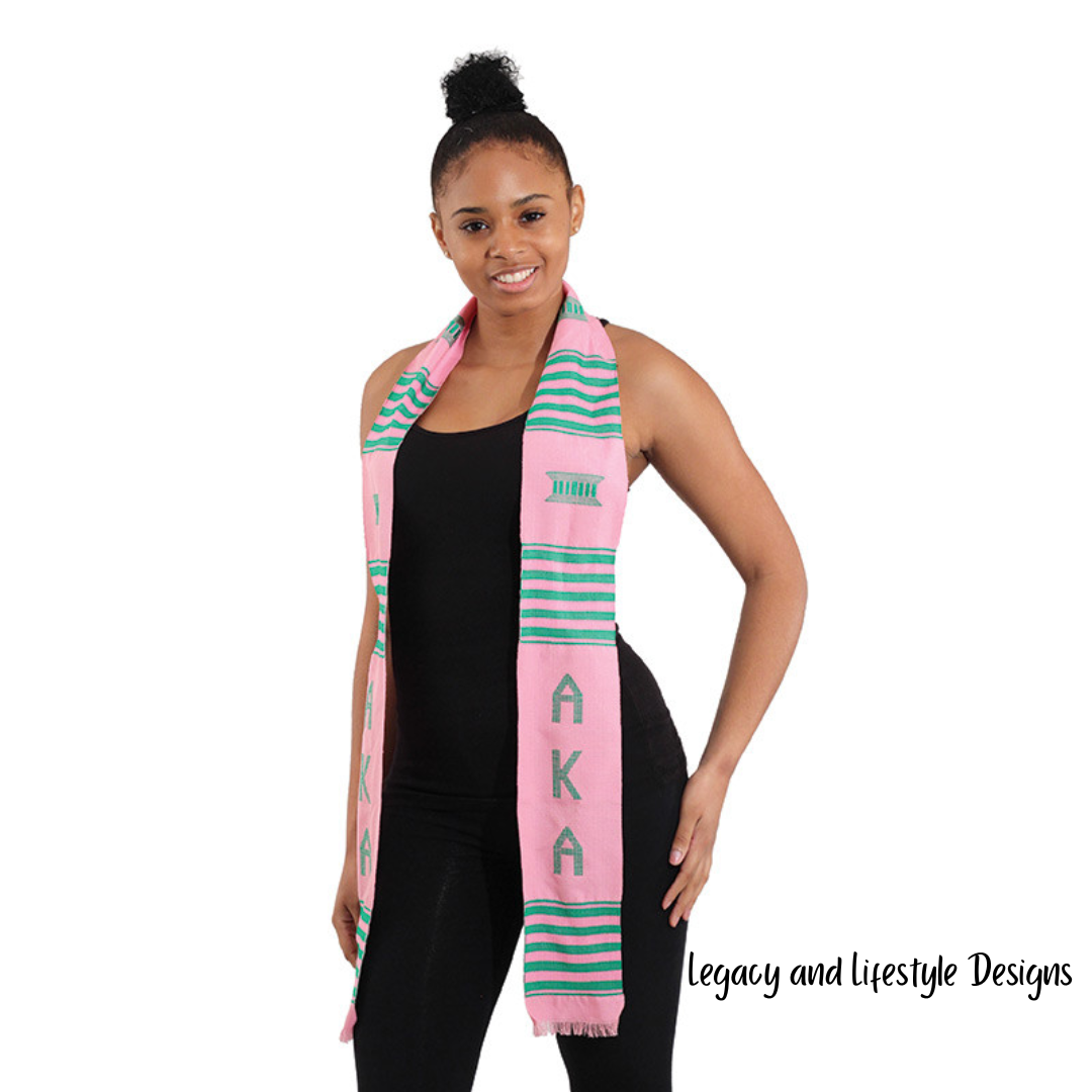 African Kente Greek Graduation Sashes (Handwoven in Ghana)