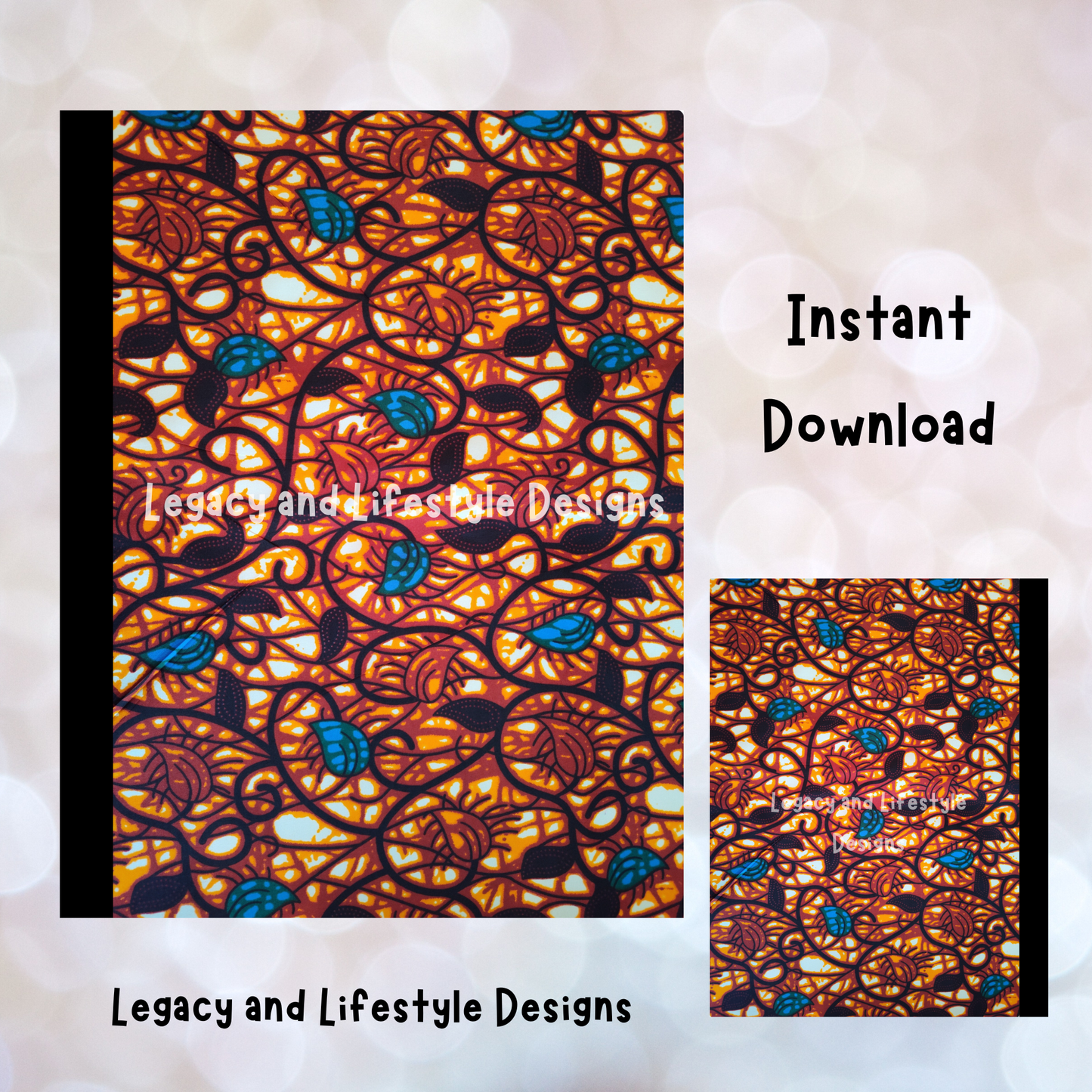 African Inspired Composition Book Covers | Editable Canva Templates (Digital Download)