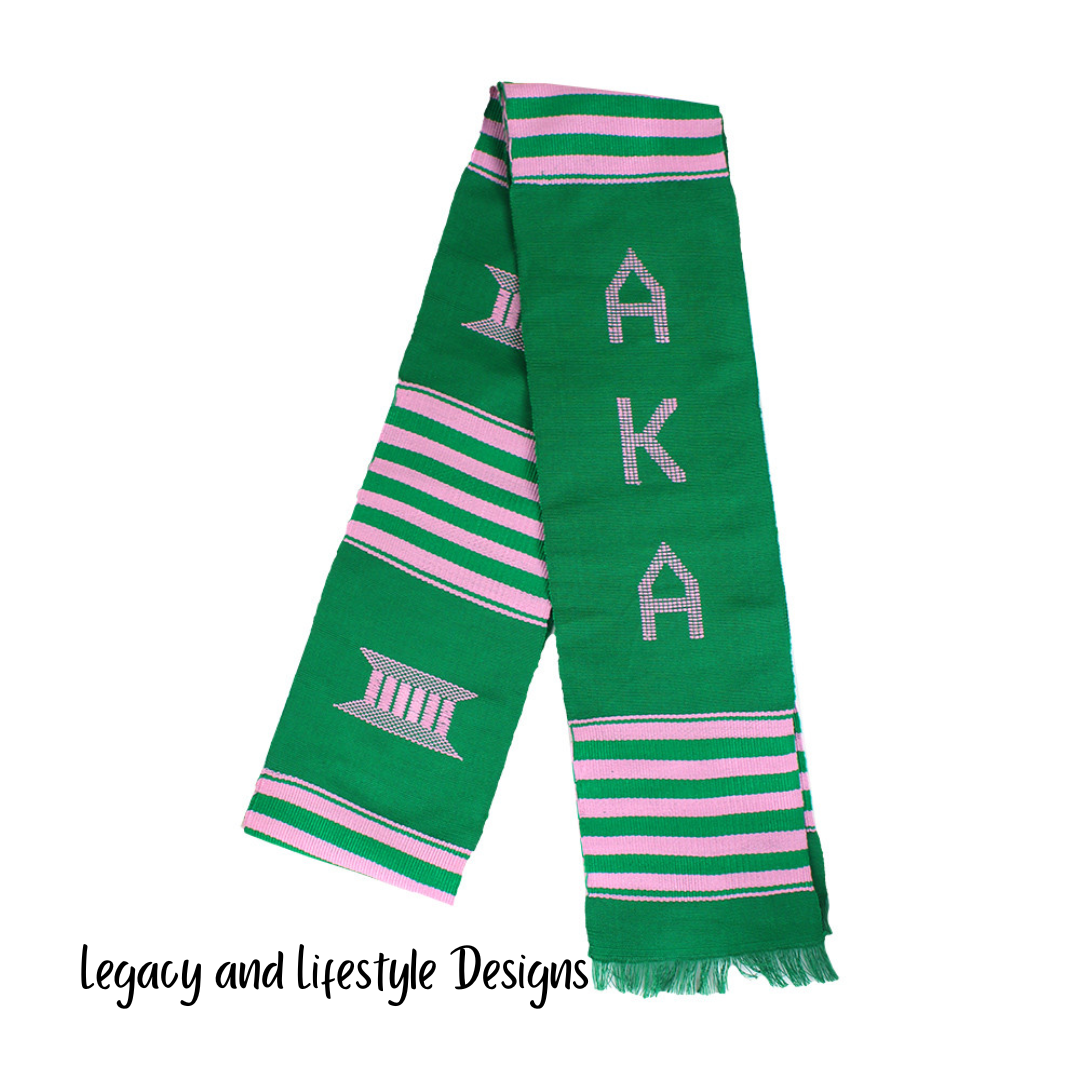 African Kente Greek Graduation Sashes (Handwoven in Ghana)