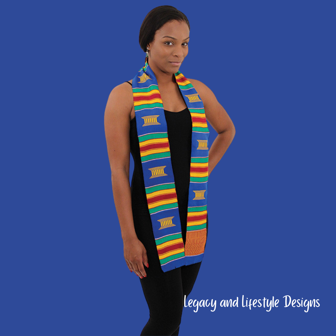 Handwoven Ashanti Kente Graduation Stole – Made in Ghana