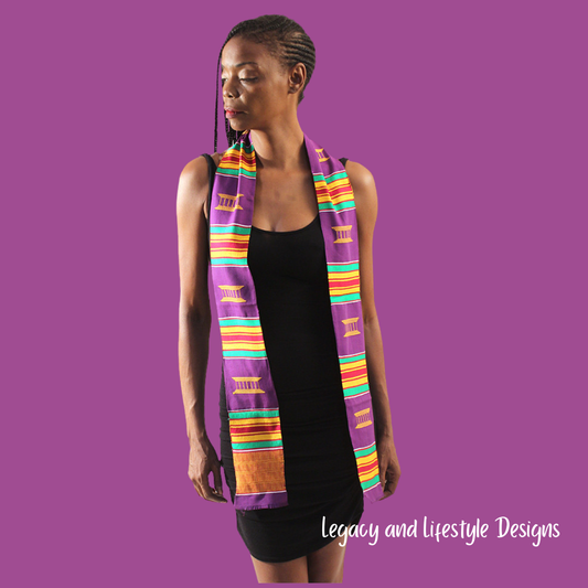 Handwoven Ashanti Kente Graduation Stole – Made in Ghana