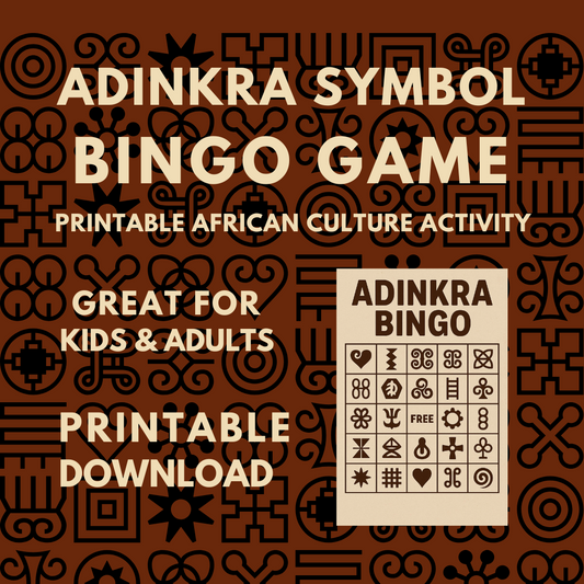 African Adinkra Symbols Bingo Game – Learn & Play! Digital Download