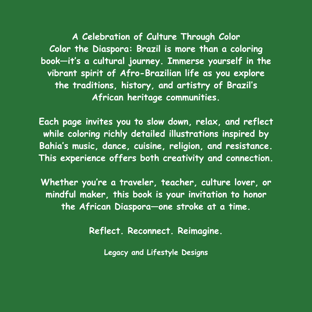 Color the Diaspora: Brazil – Cultural Coloring Pages for Adults