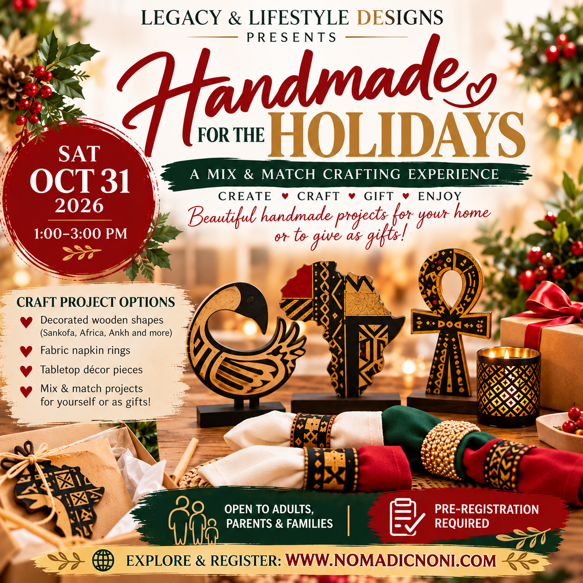 Handmade for the Holidays – October Craft Pop-Up