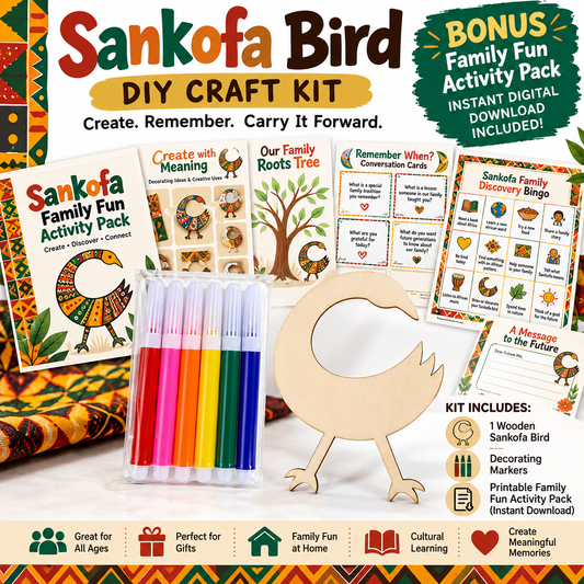 Sankofa Bird DIY Craft Kit | African-Inspired Family Craft & Activity Pack