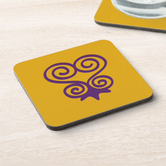 Adinkra Coasters with cork back – Set of 6