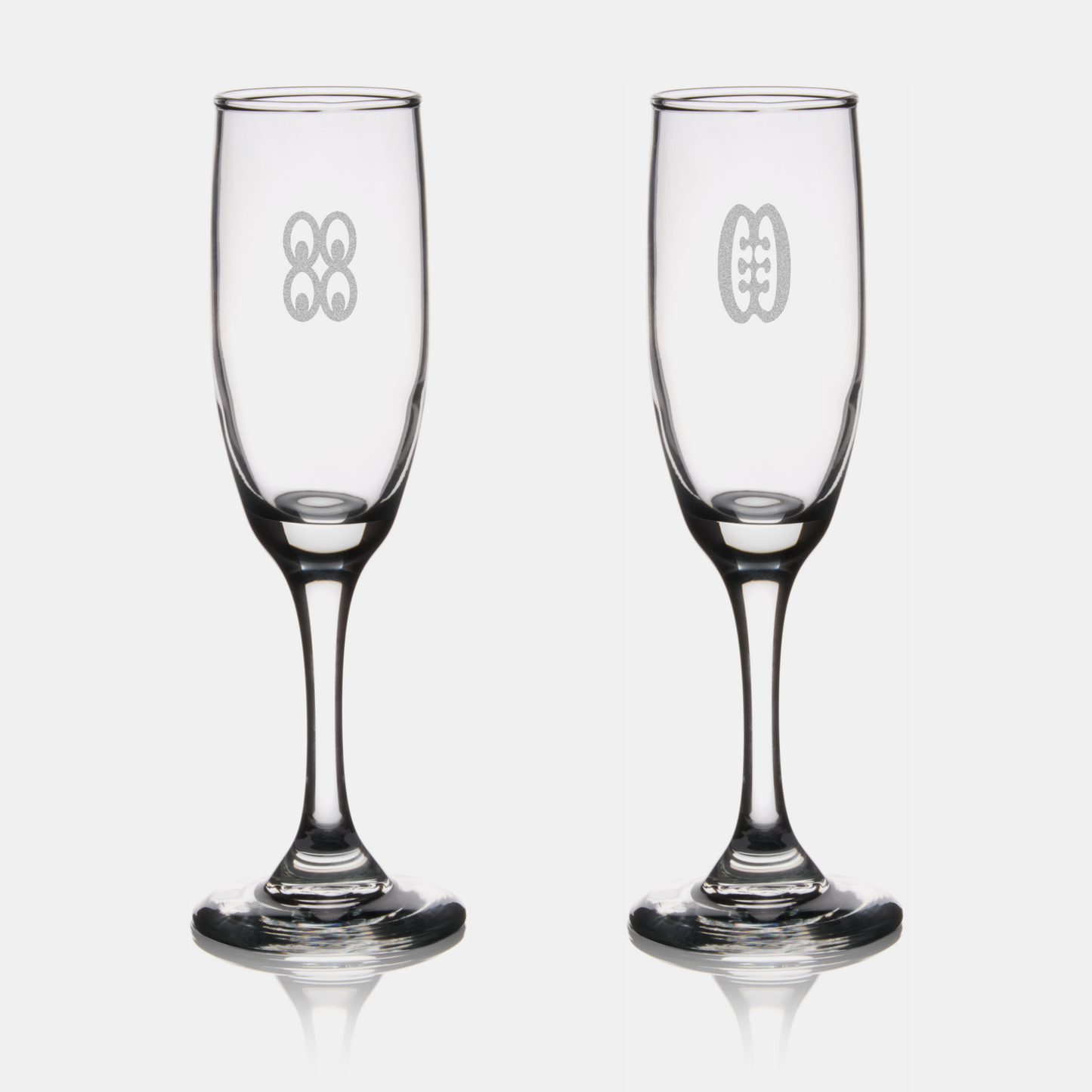 African Adinkra Champagne Flutes