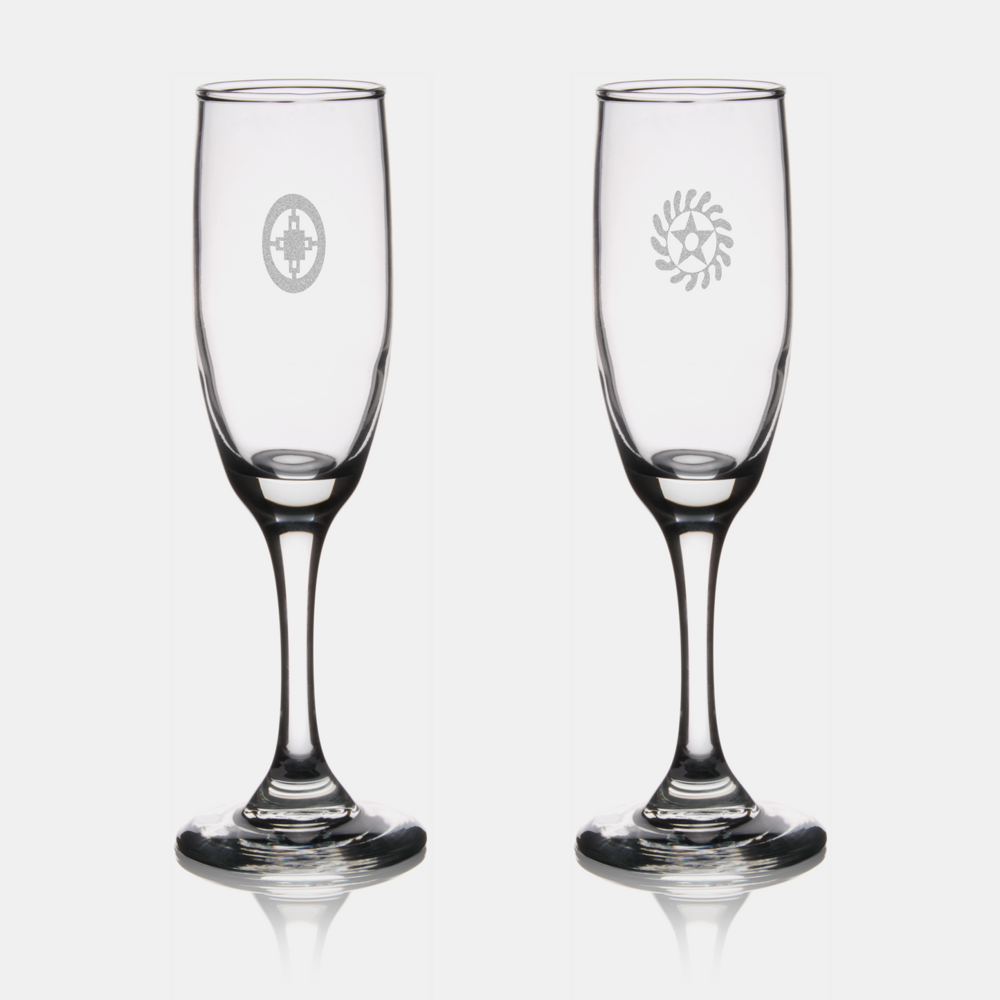 African Adinkra Champagne Flutes