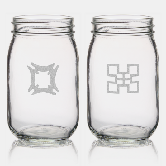 African Adinkra Mason Jars