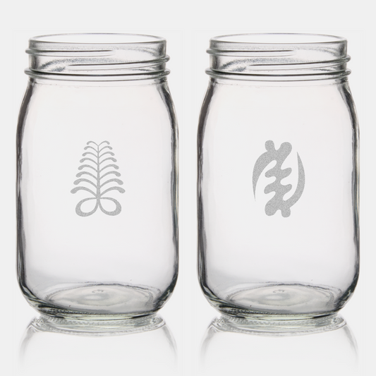 African Adinkra Mason Jars