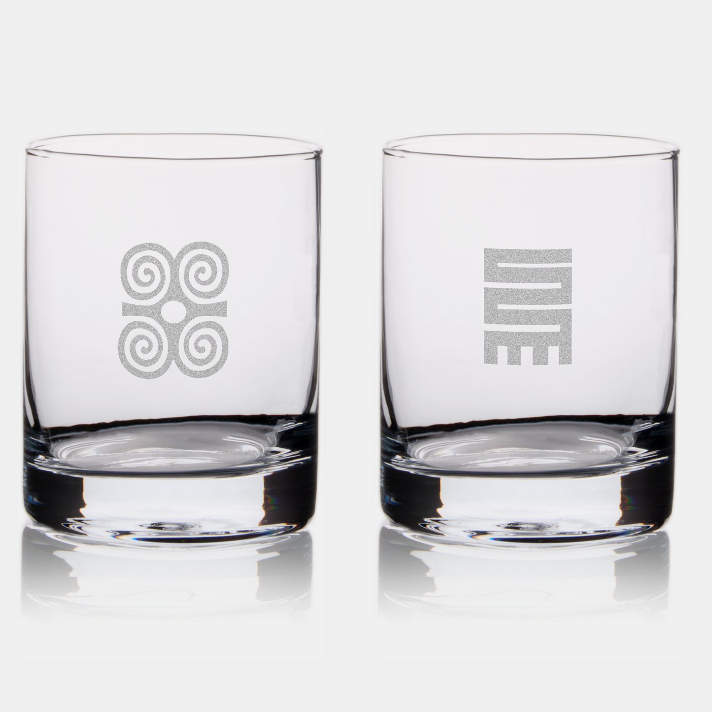 African Adinkra Whiskey Rocks Glass