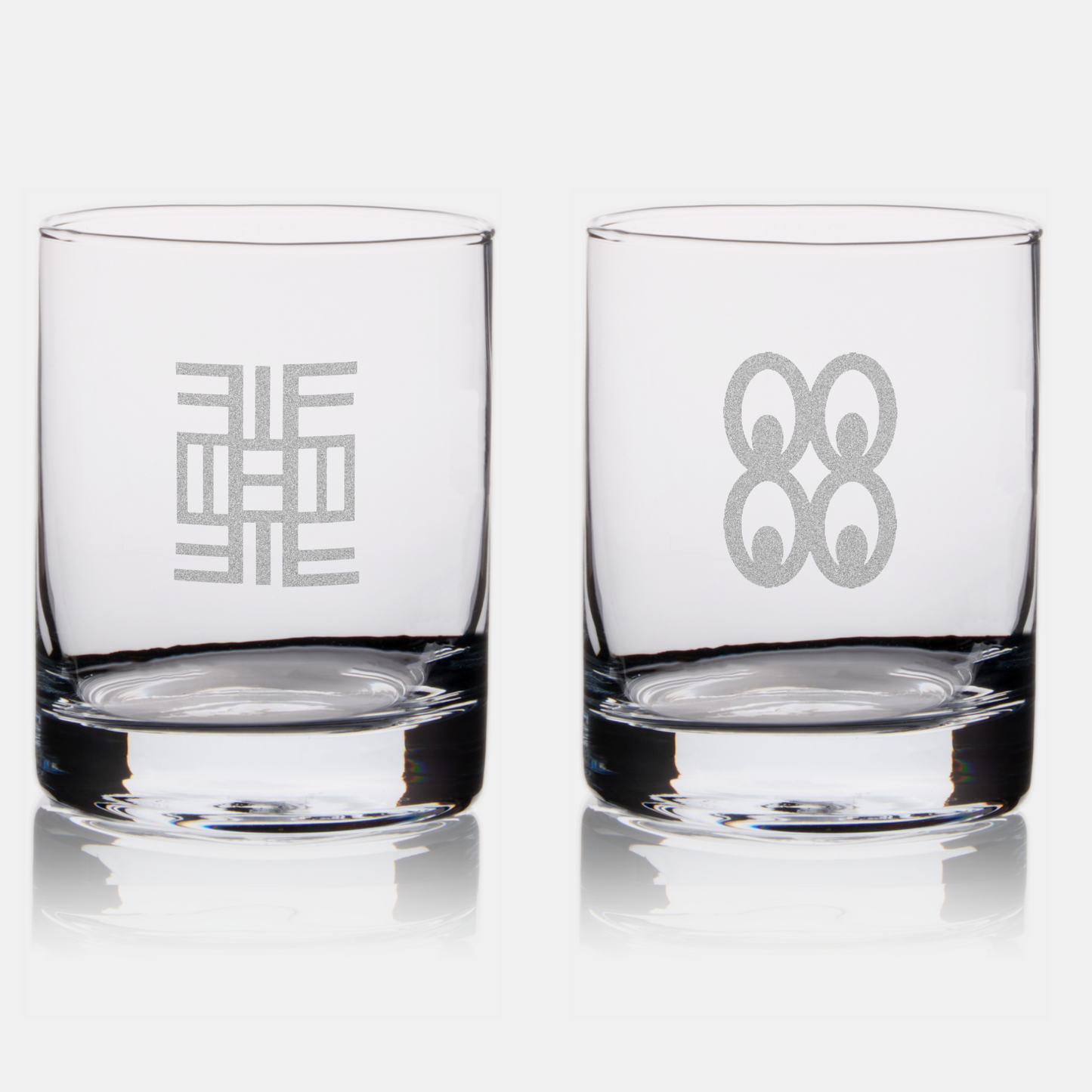 African Adinkra Whiskey Rocks Glass