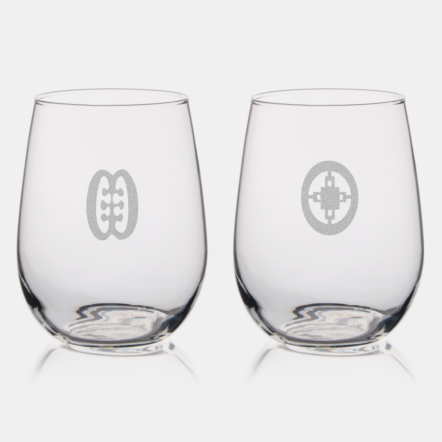 African Adinkra Stemless Wine Glasses