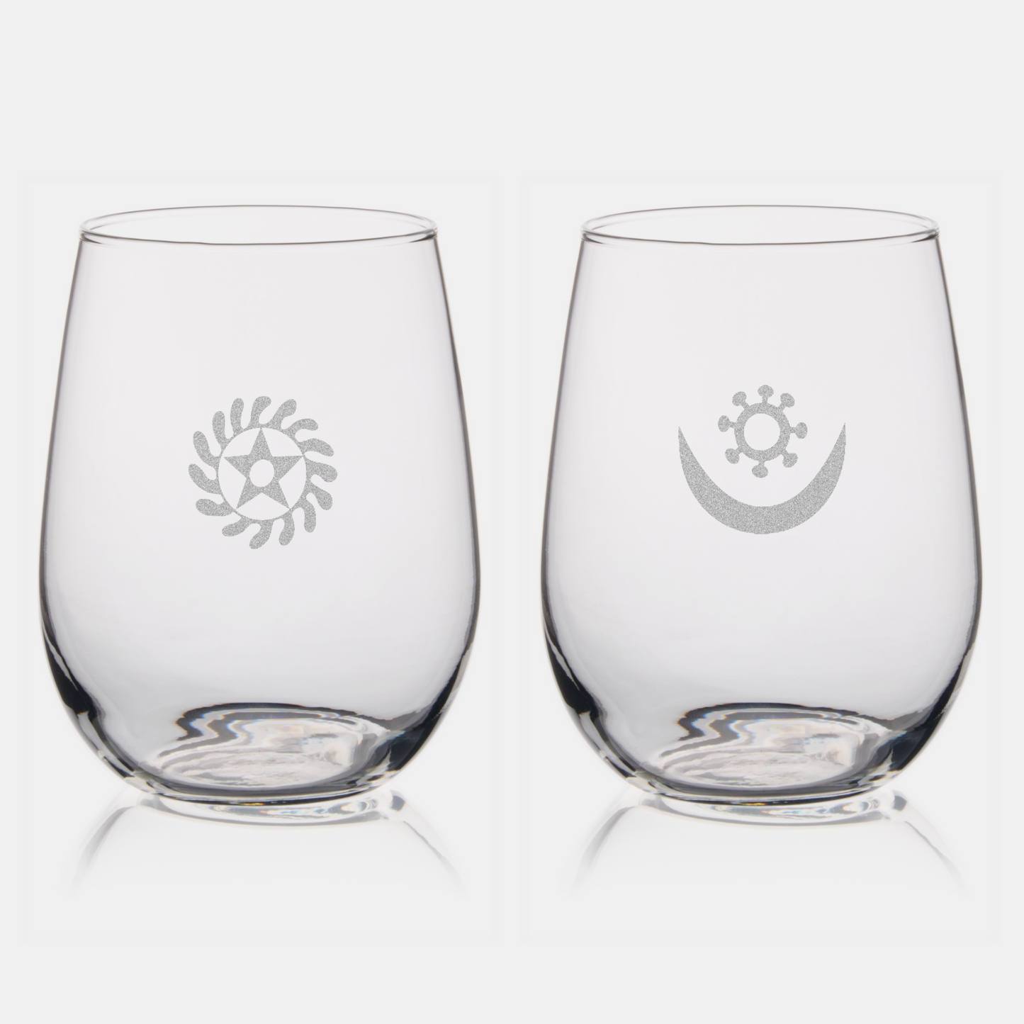 African Adinkra Stemless Wine Glasses