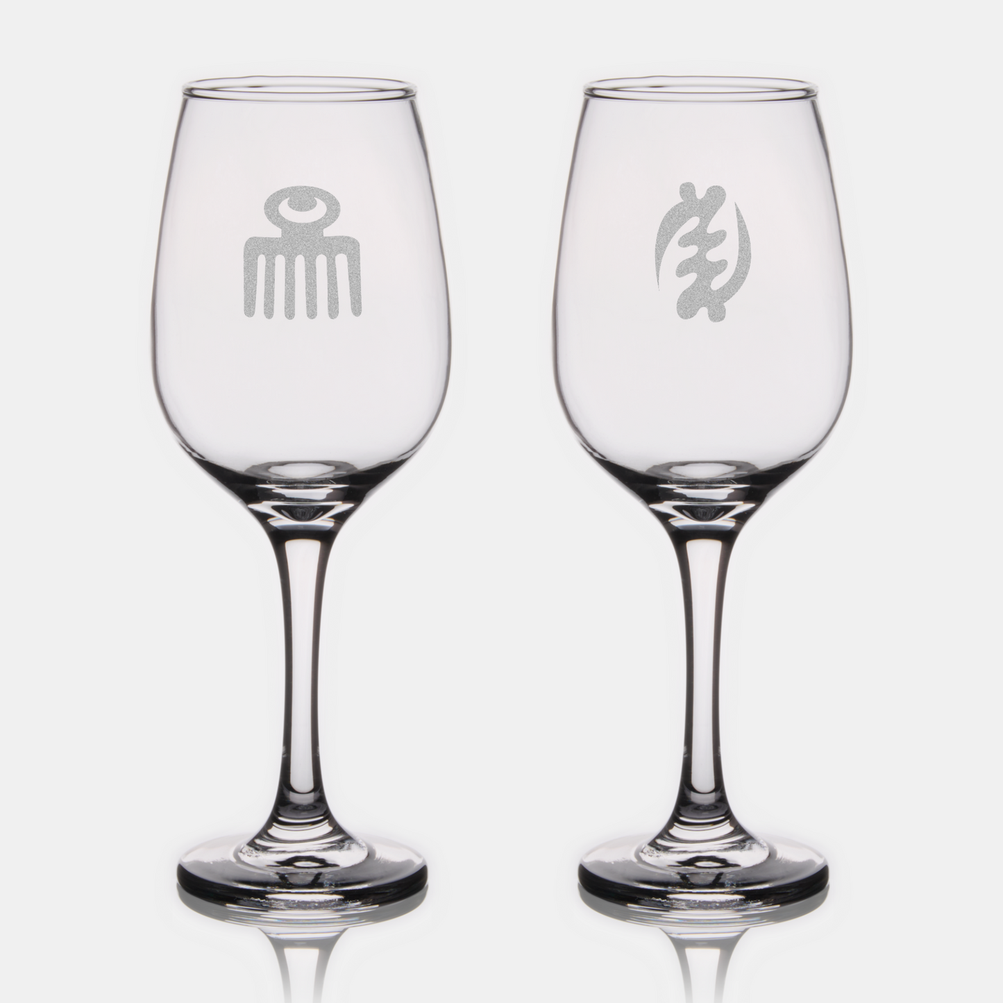 African Adinkra Wine Glasses