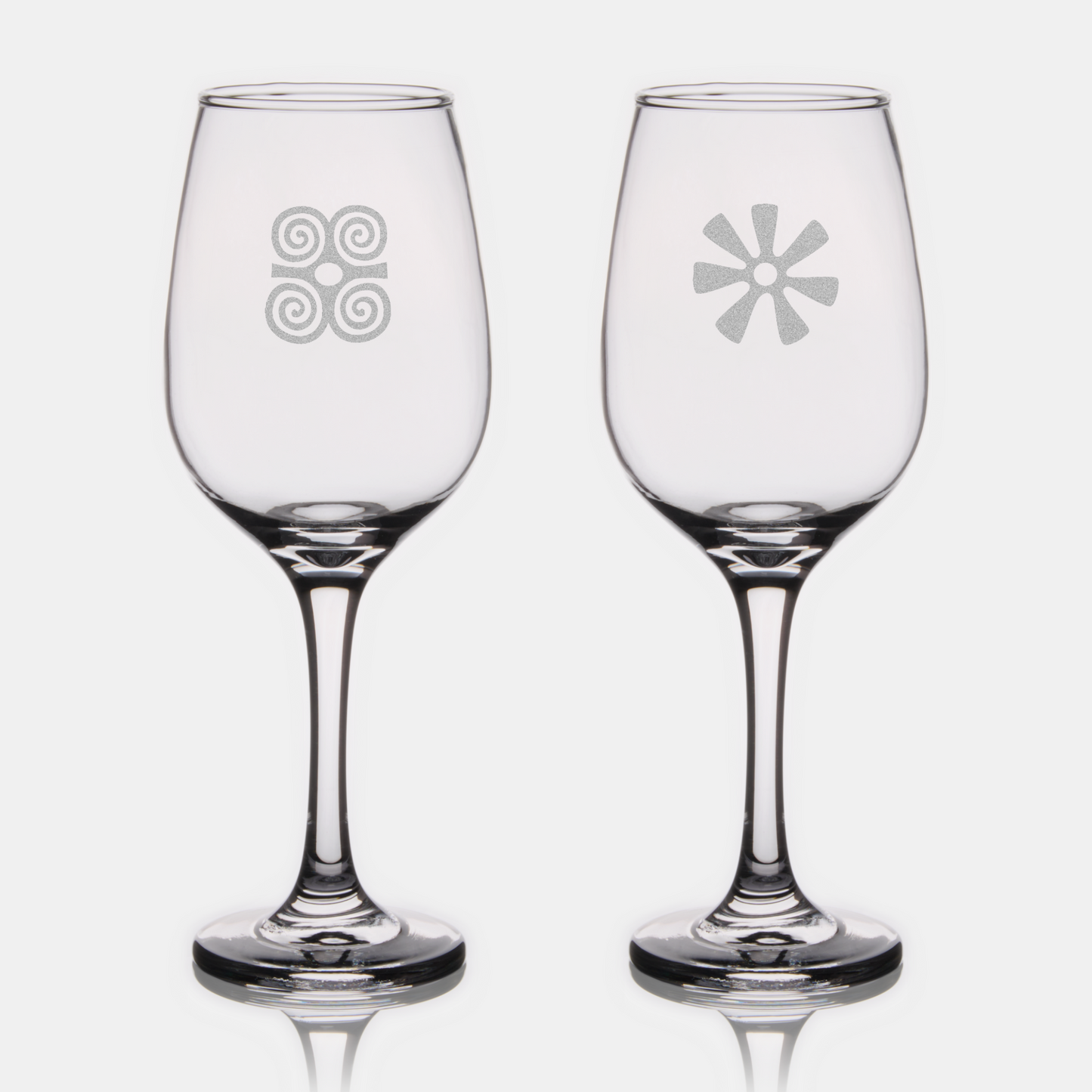 African Adinkra Wine Glasses