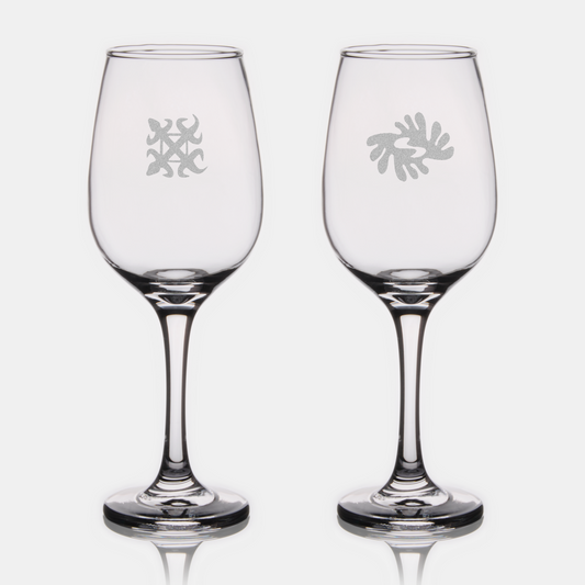 African Adinkra Wine Glasses