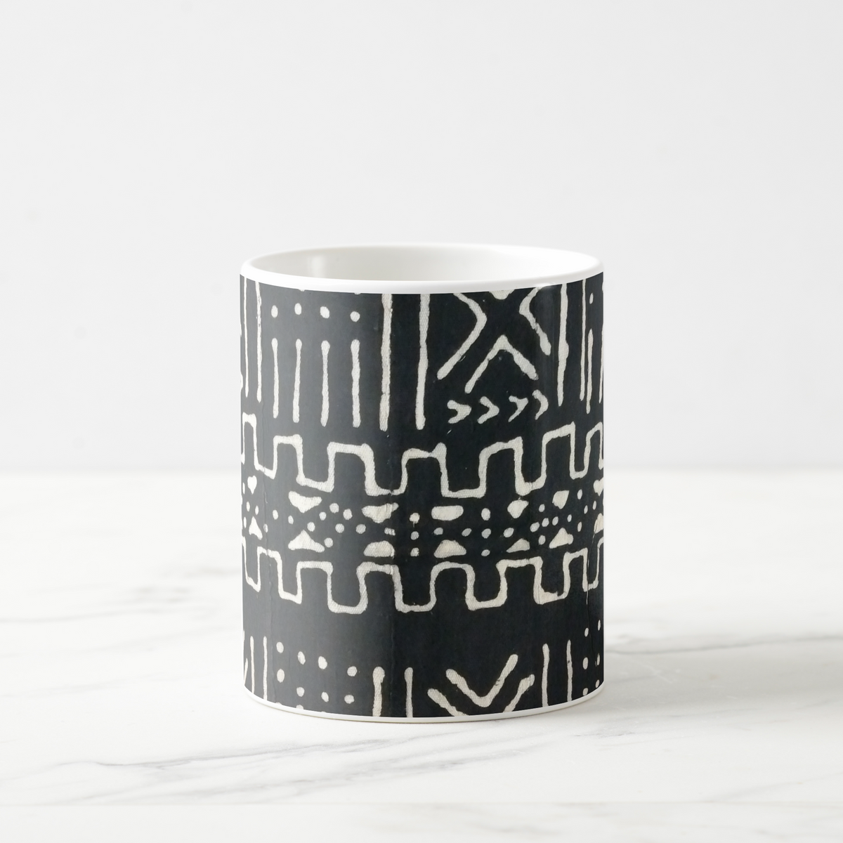 Black Mudcloth Print Classic Coffee Mug