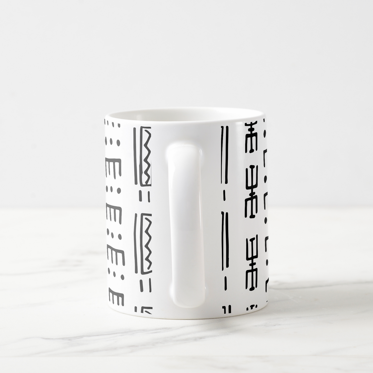White Mudcloth Print Classic Coffee Mug