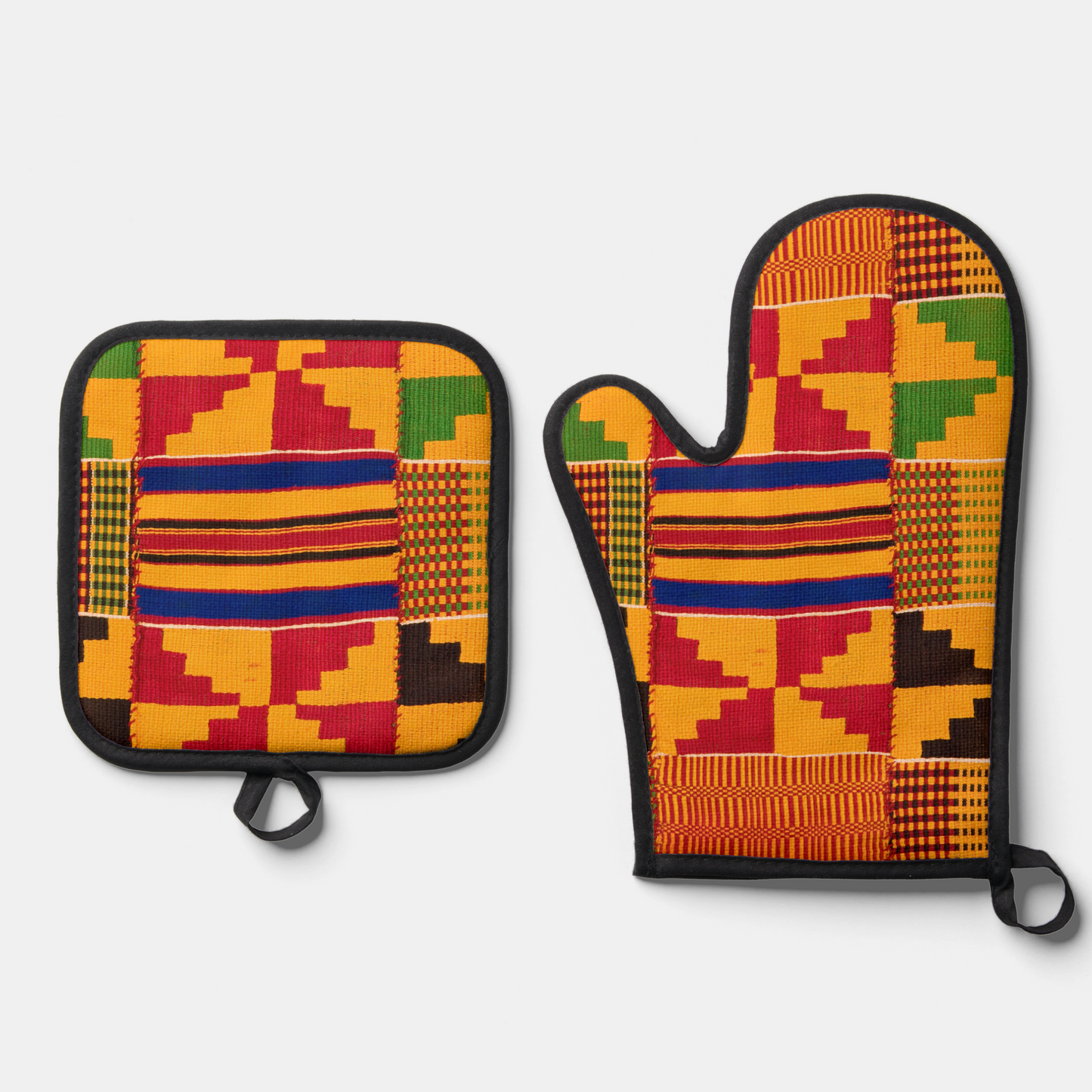 African Print Oven Mitt & Pot Holder Set