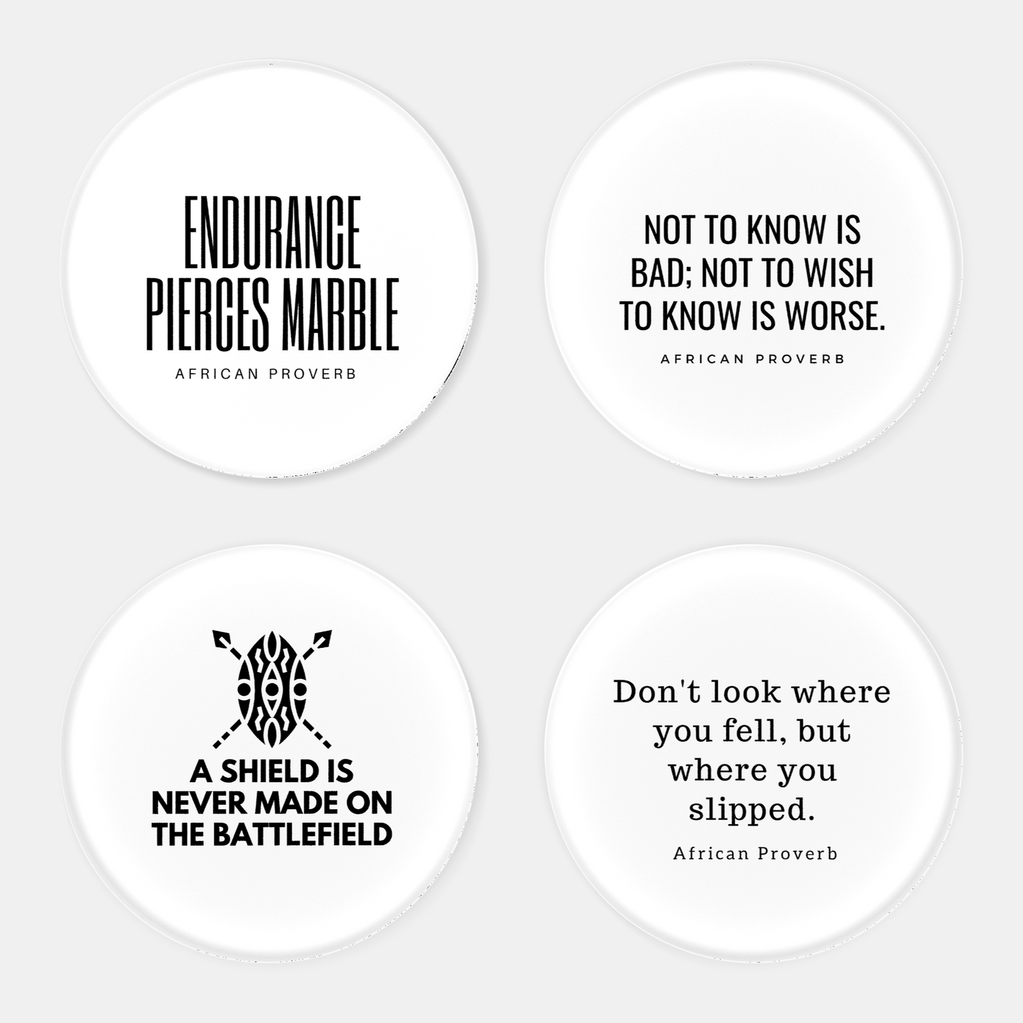 African Proverb Coaster Sets