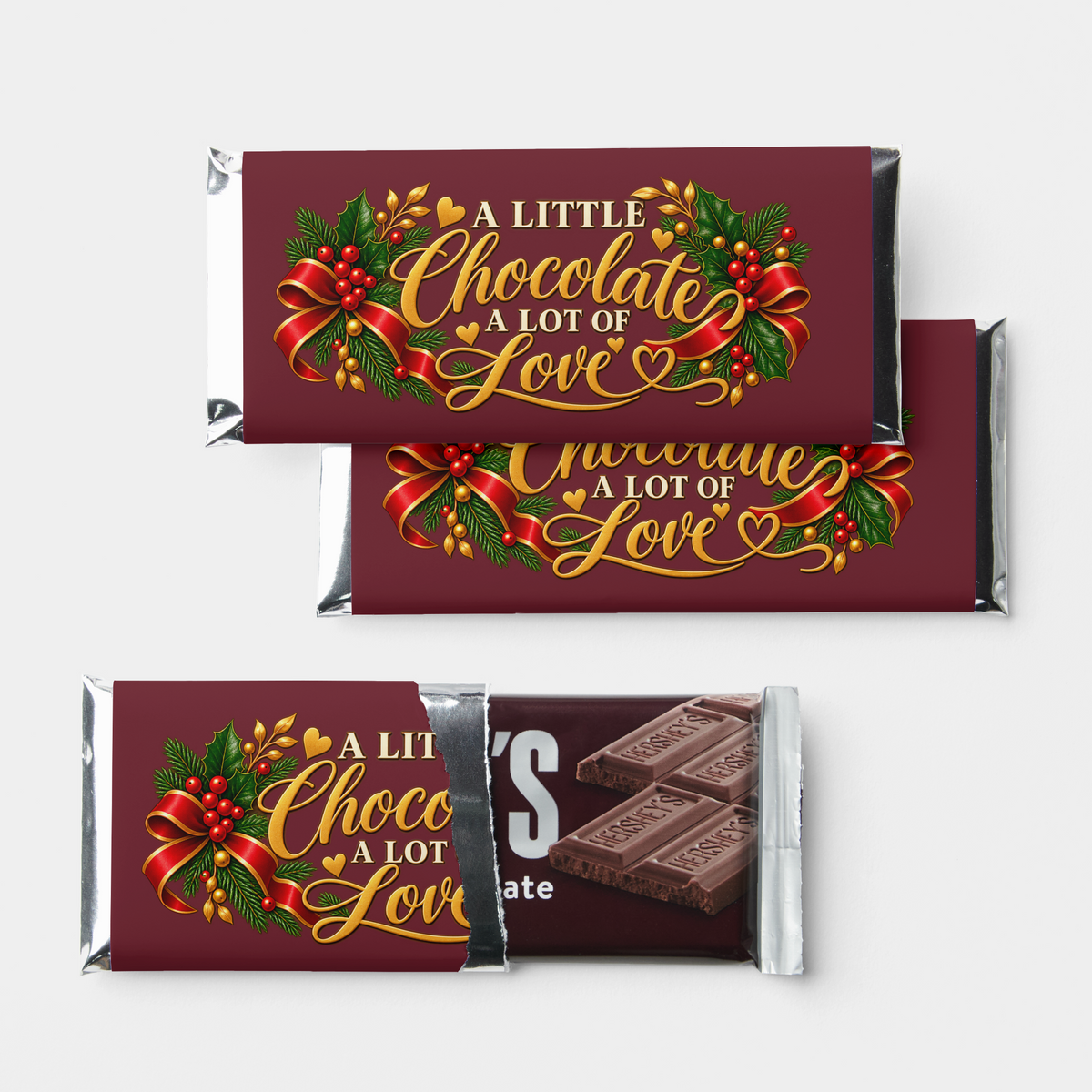 Holiday Candy Wrappers Hershey Bar Favors