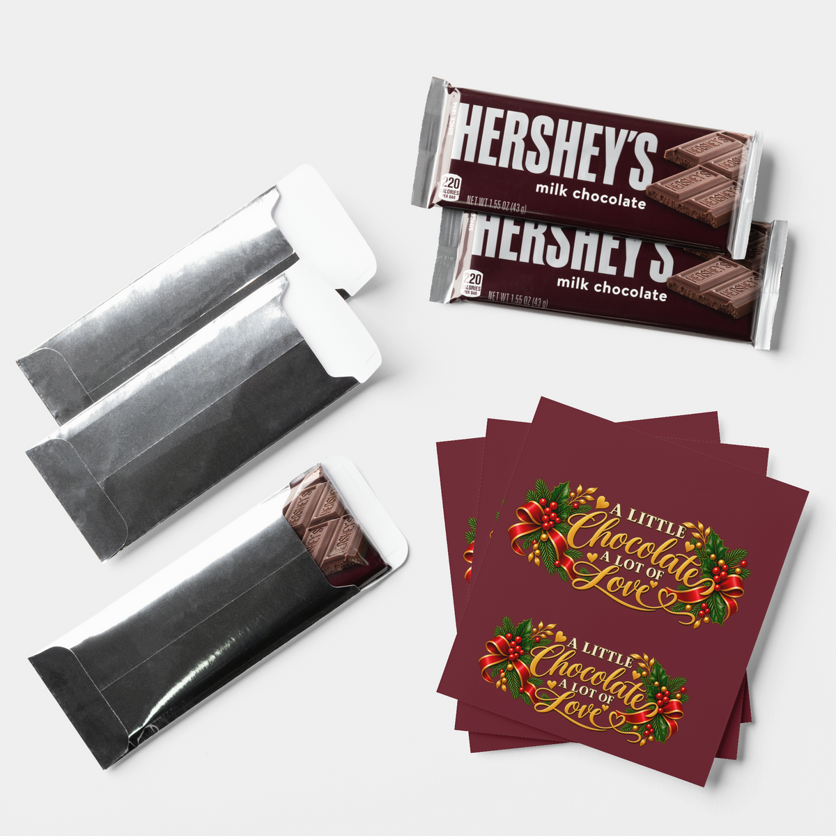 Holiday Candy Wrappers Hershey Bar Favors