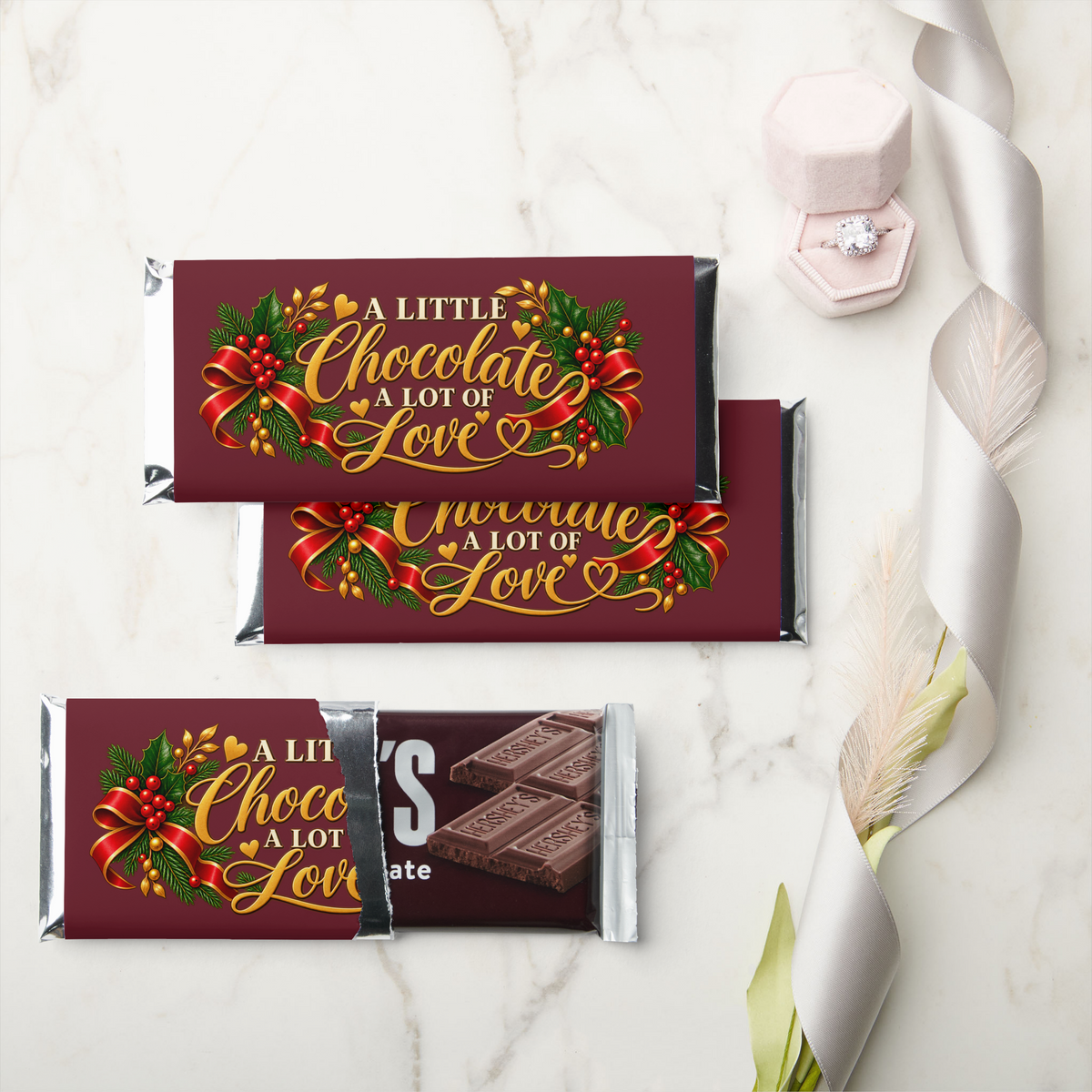 Holiday Candy Wrappers Hershey Bar Favors